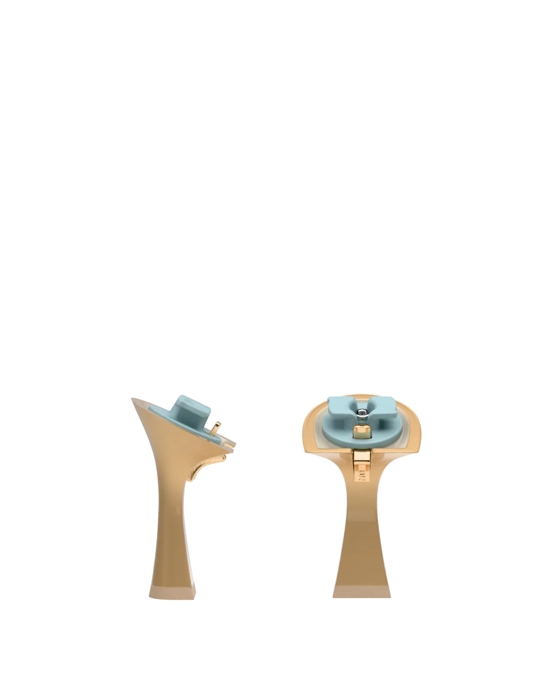 pair of matte gold flare stiletto heel kit for convertible heels