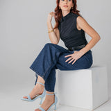 Haley Sandal - Baby Blue Leather 3 Stiletto