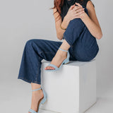 Haley Sandal - Baby Blue Leather 3 Stiletto