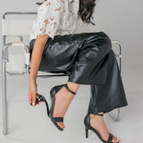 Haley Sandal - Coal Black Leather + Stiletto Heel Kit 3 Coal Black