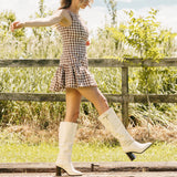 Harper Boot - Ivory Leather 3 Block
