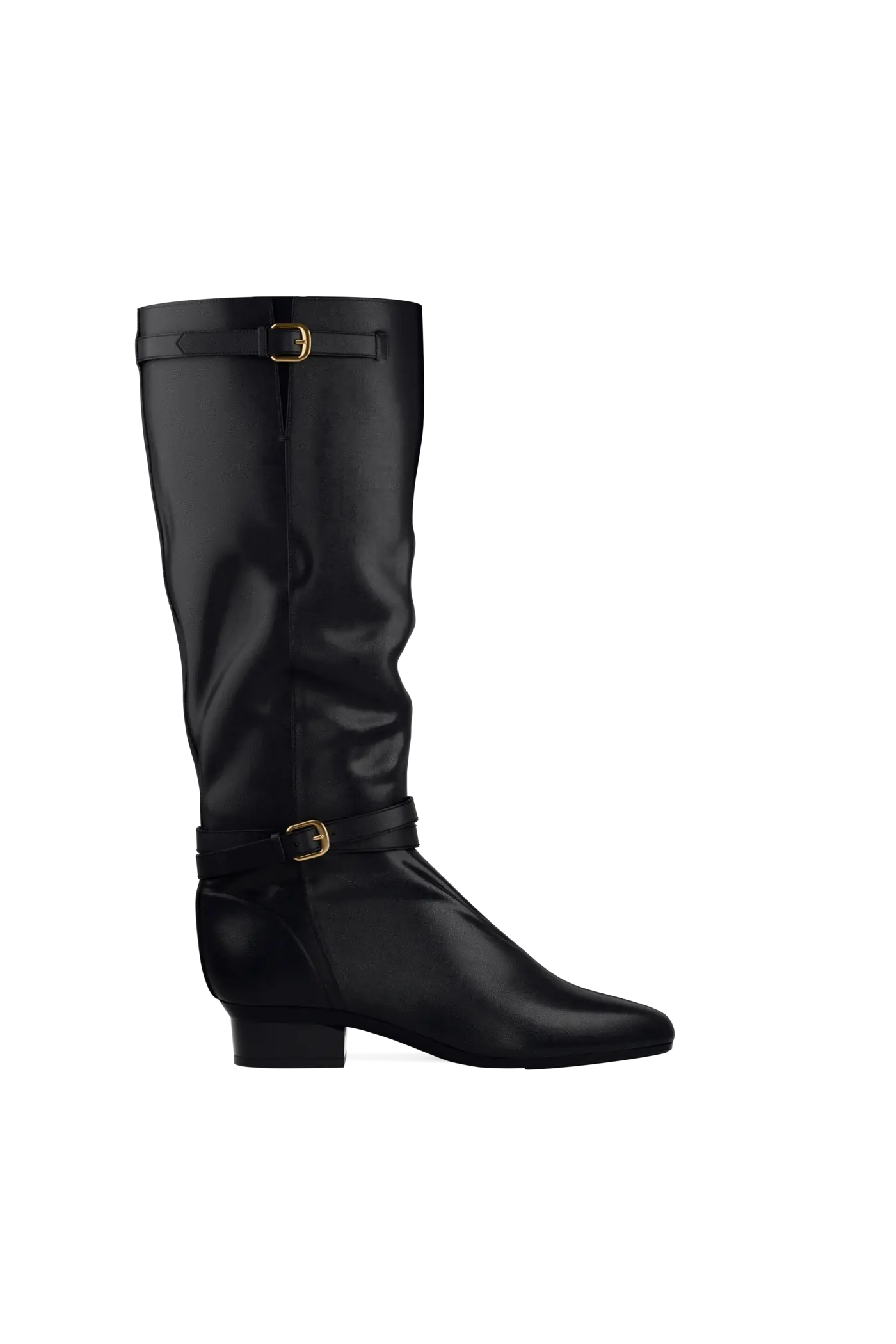 The Harper Boot - Coal Leather Flat