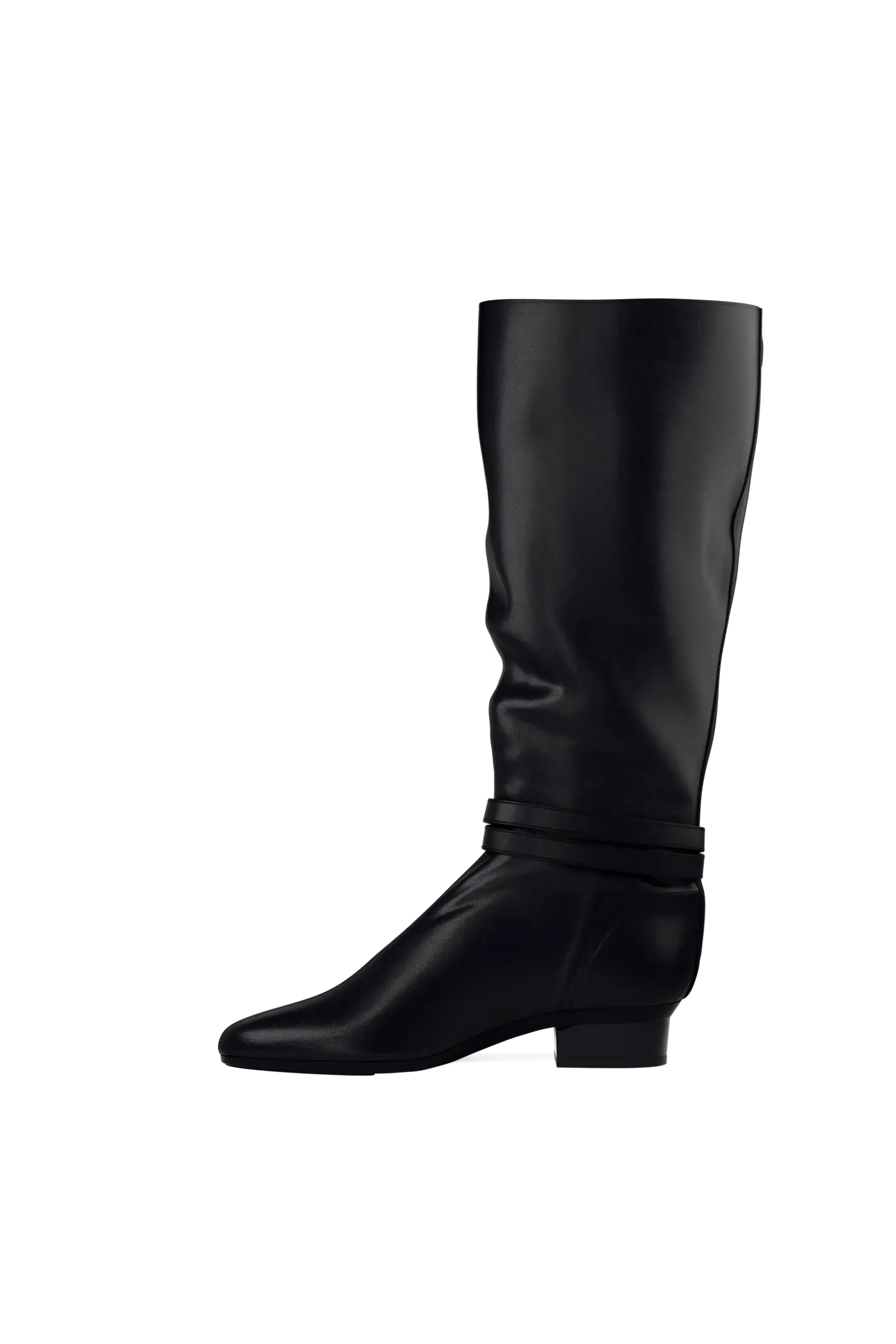 The Harper Boot - Coal Leather Flat