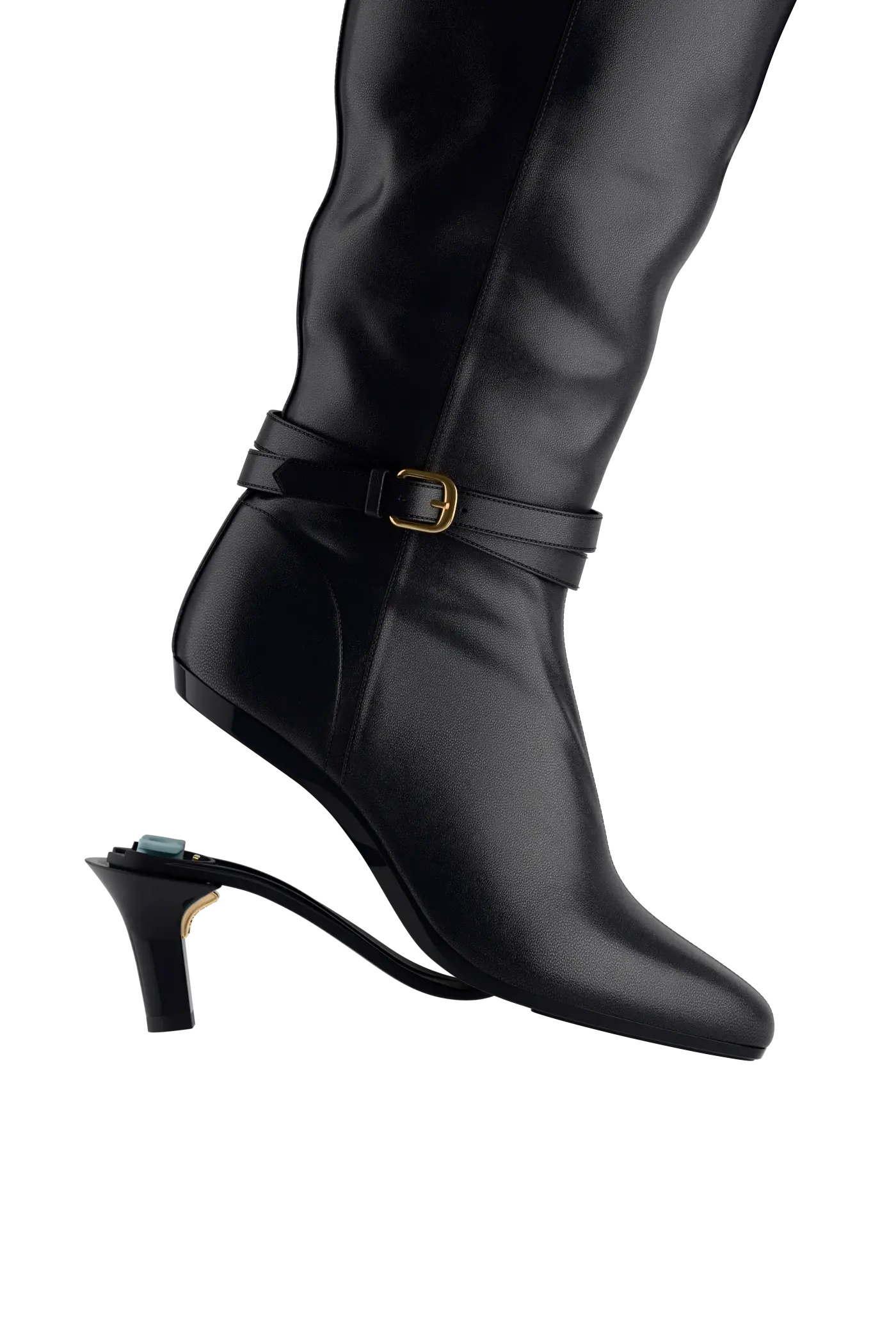 The Harper Boot - Coal Leather 3 Stiletto