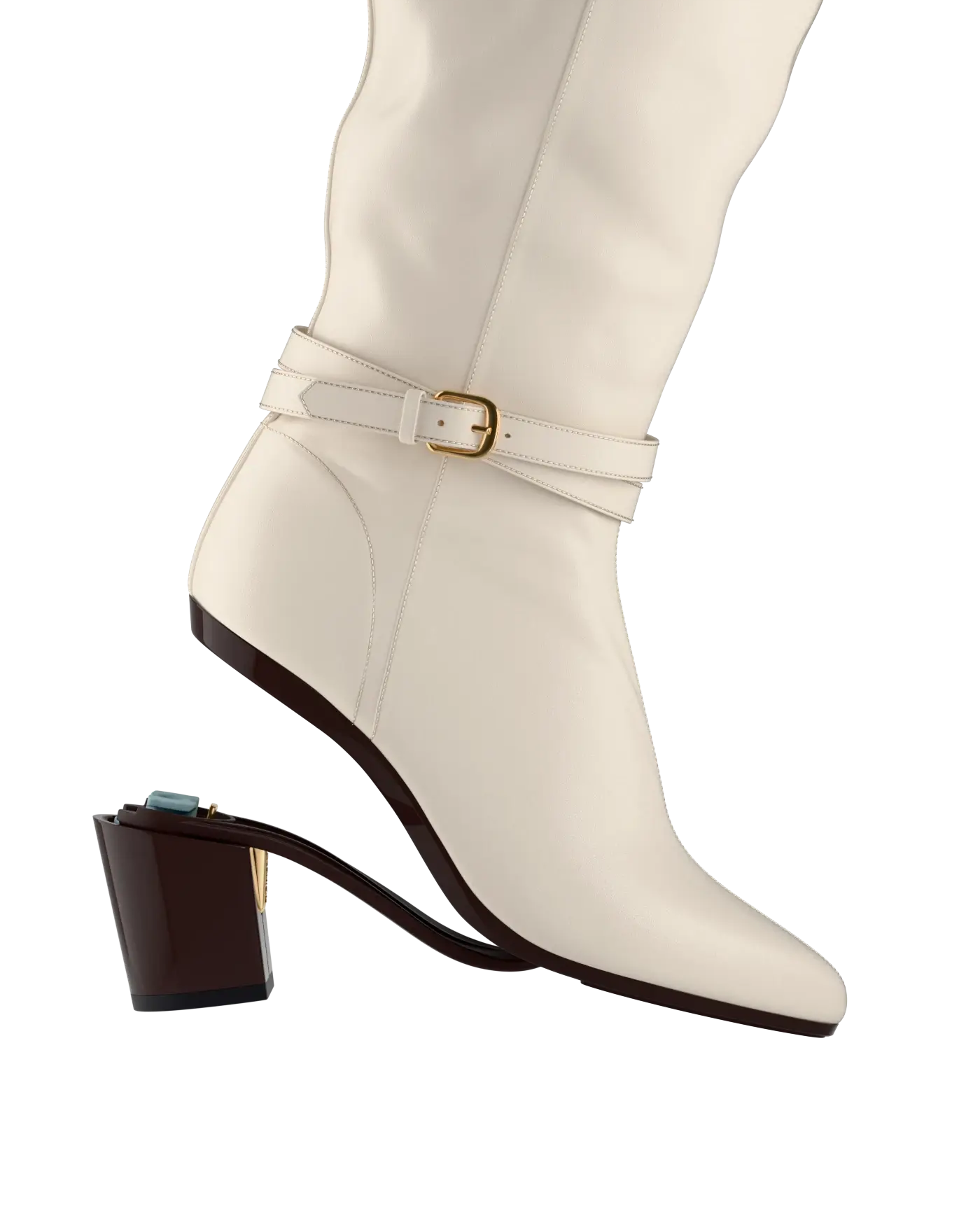 Harper Boot - Ivory Leather 3 Block