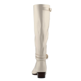 Harper Boot - Ivory Leather Flat