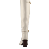 Harper Boot - Ivory Leather 3 Block