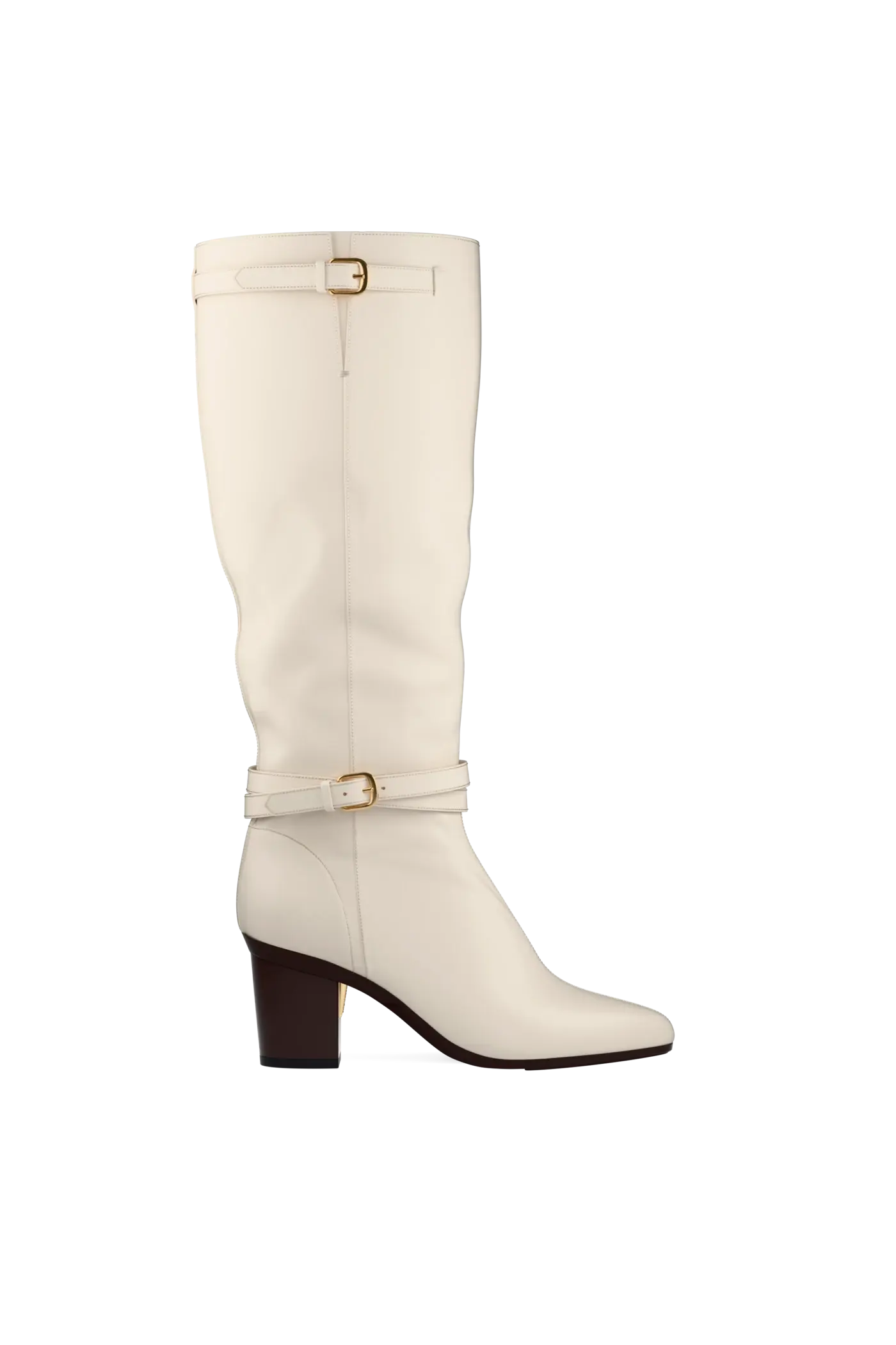 The Harper Boot - Ivory Leather 3 Block