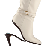 Harper Boot - Ivory Leather Flat