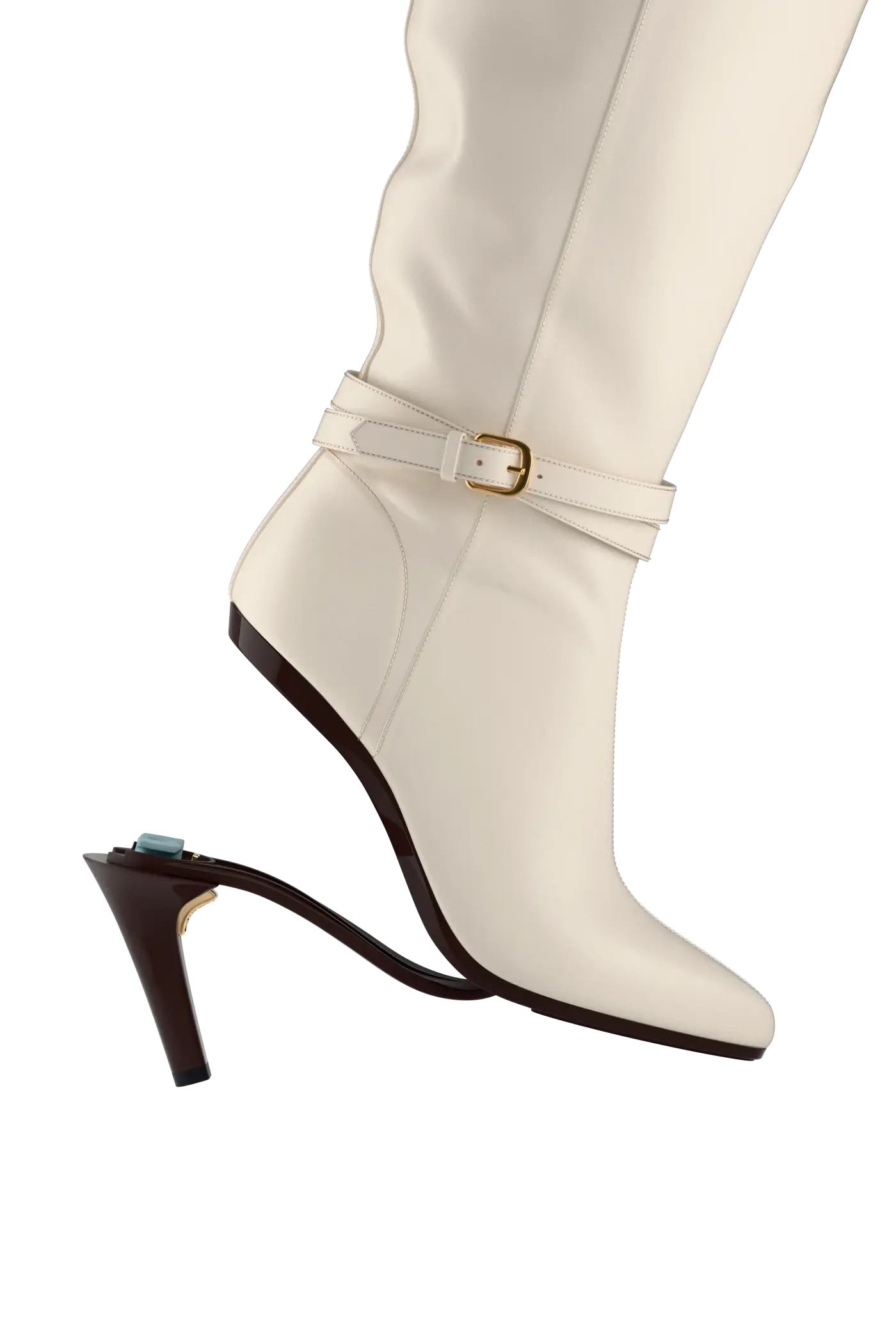 The Harper Boot - Ivory Leather 4 Stiletto