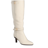 Harper Boot - Ivory Leather 3 Stiletto