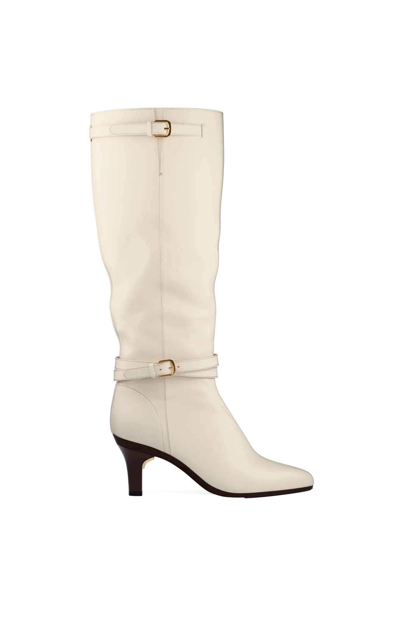 The Harper Boot - Ivory Leather 3 Stiletto
