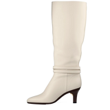 Harper Boot - Ivory Leather 3 Stiletto