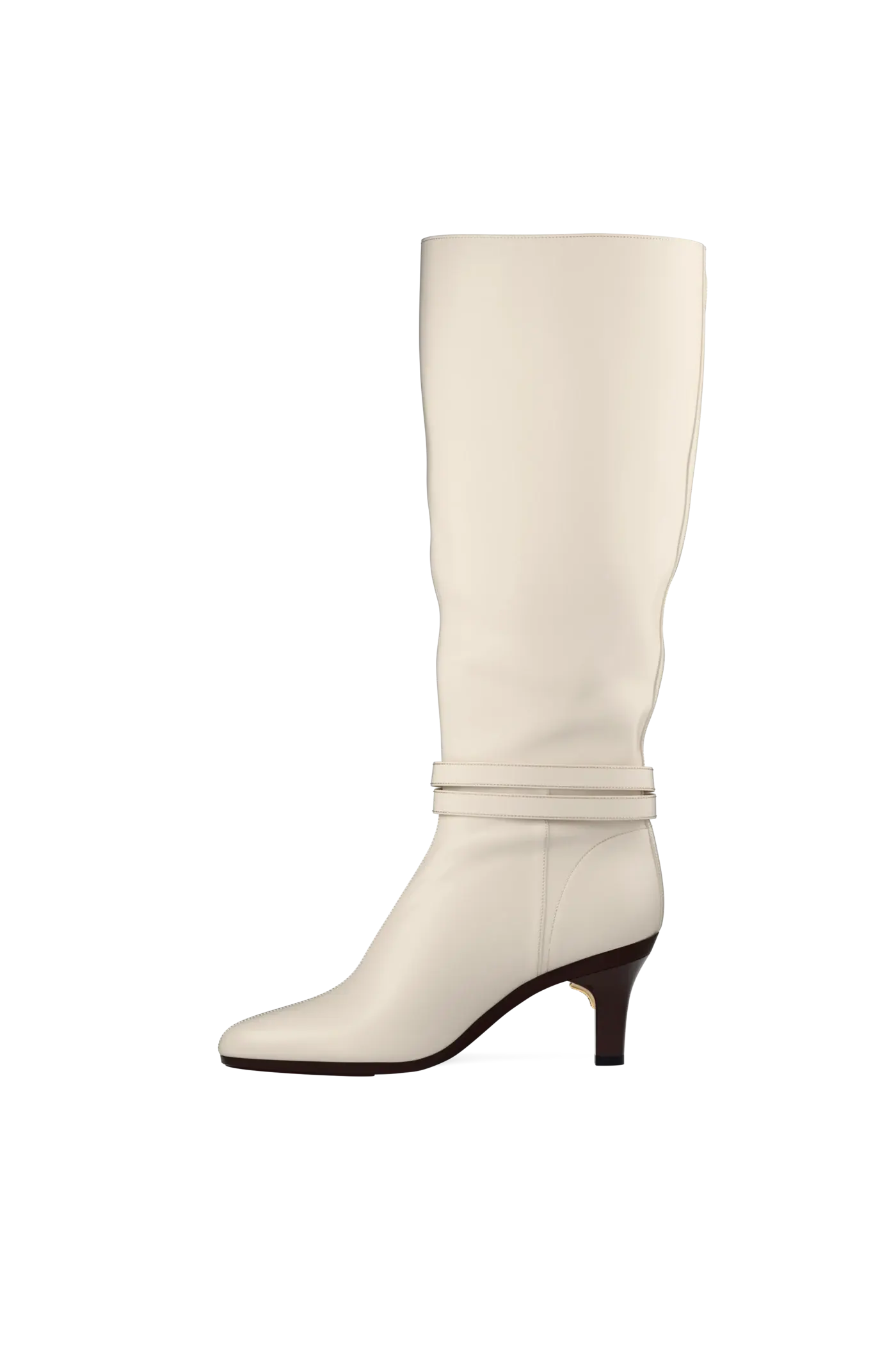 The Harper Boot - Ivory Leather 3 Stiletto