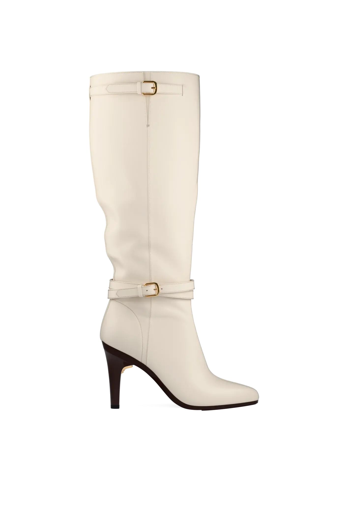 The Harper Boot - Ivory Leather 4 Stiletto