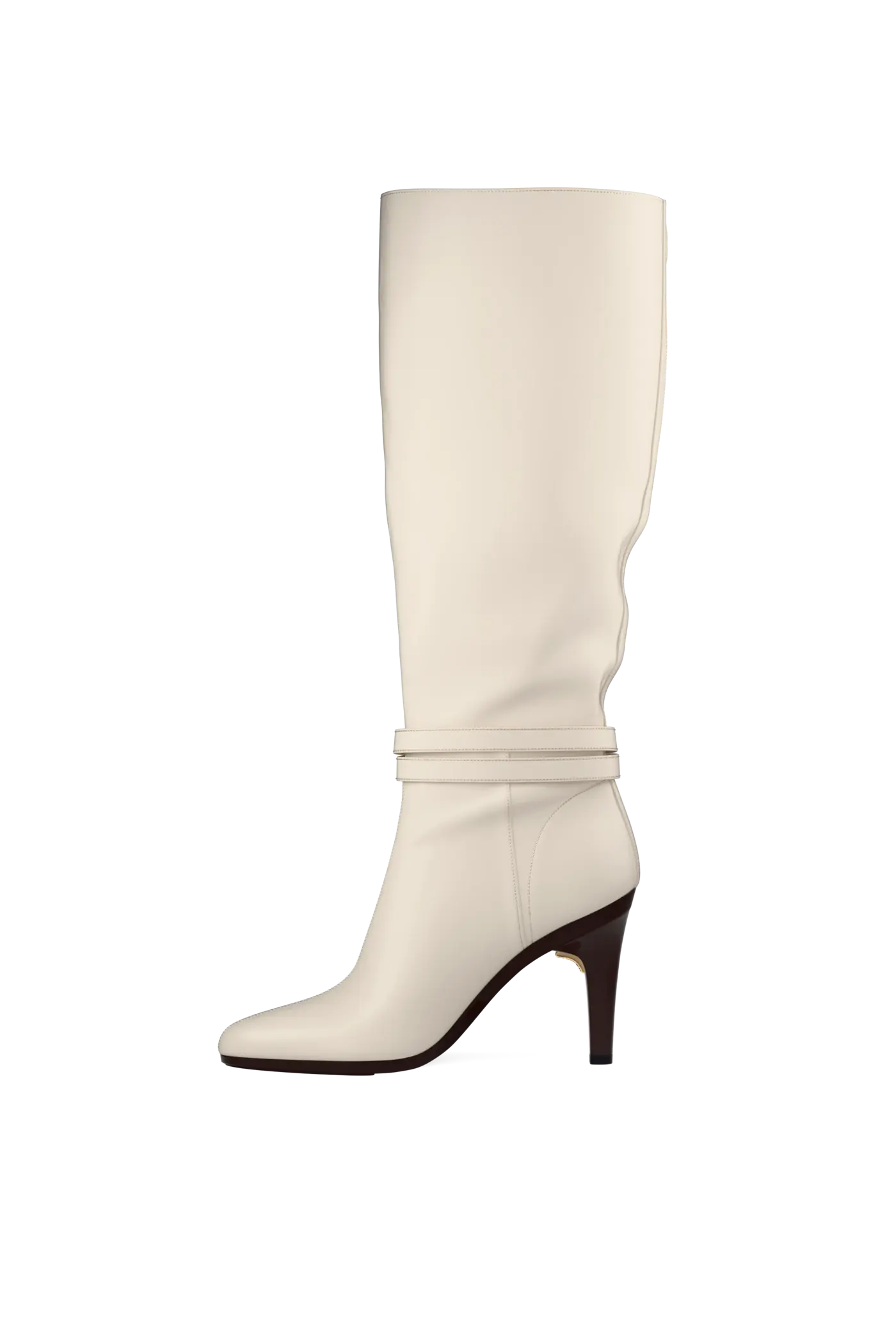 The Harper Boot - Ivory Leather 4 Stiletto