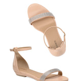 Haley Sandal - Sand Patent Rhinestone + Block Heel Kit 3 Sand Rhinestone