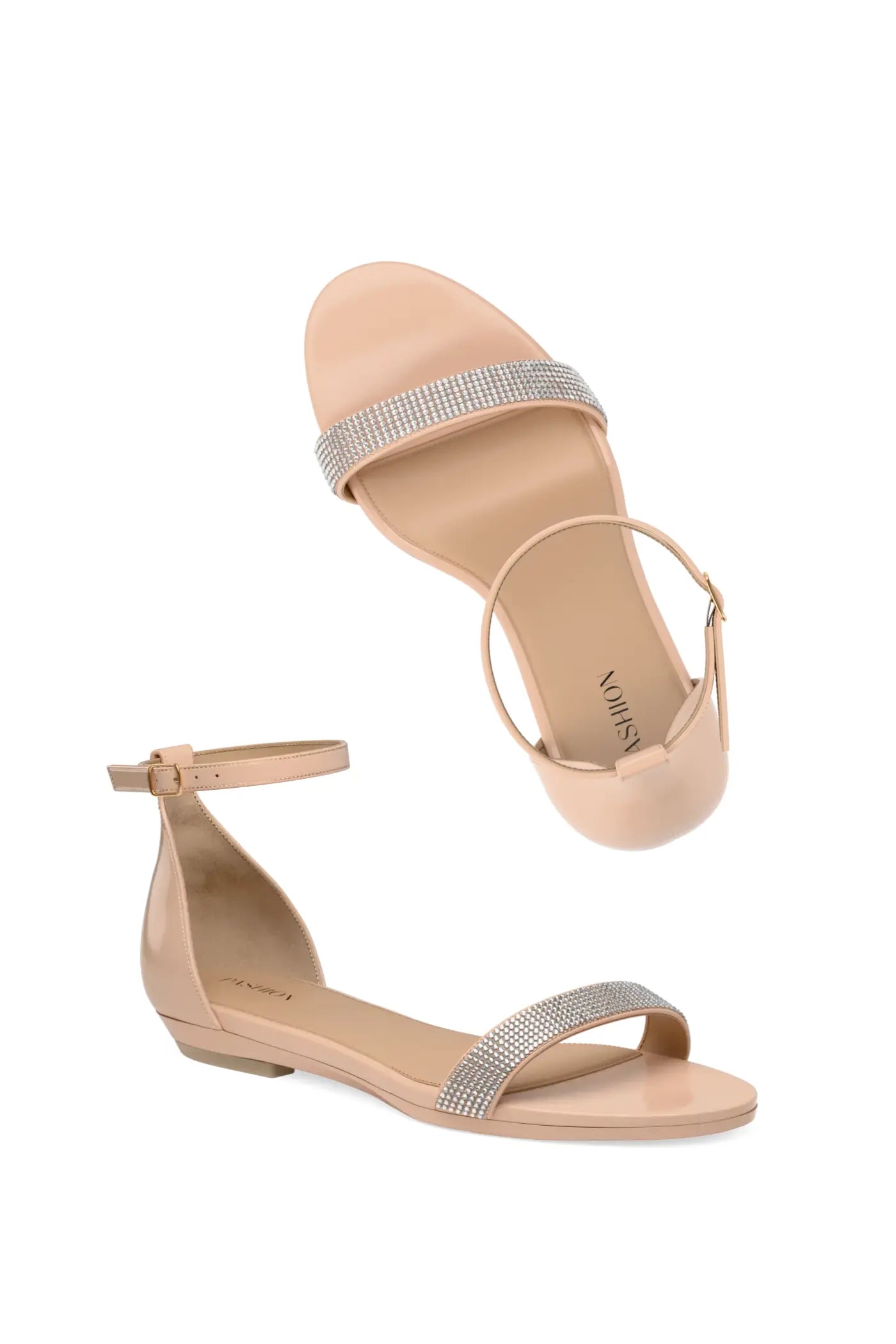 The Pashionista - Sand Patent Rhinestone + Block Heel Kit 4 Sand Rhinestone