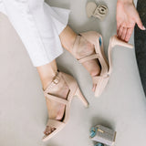Renee Sandal - Sand Leather + Block Heel Kit 3 Sand