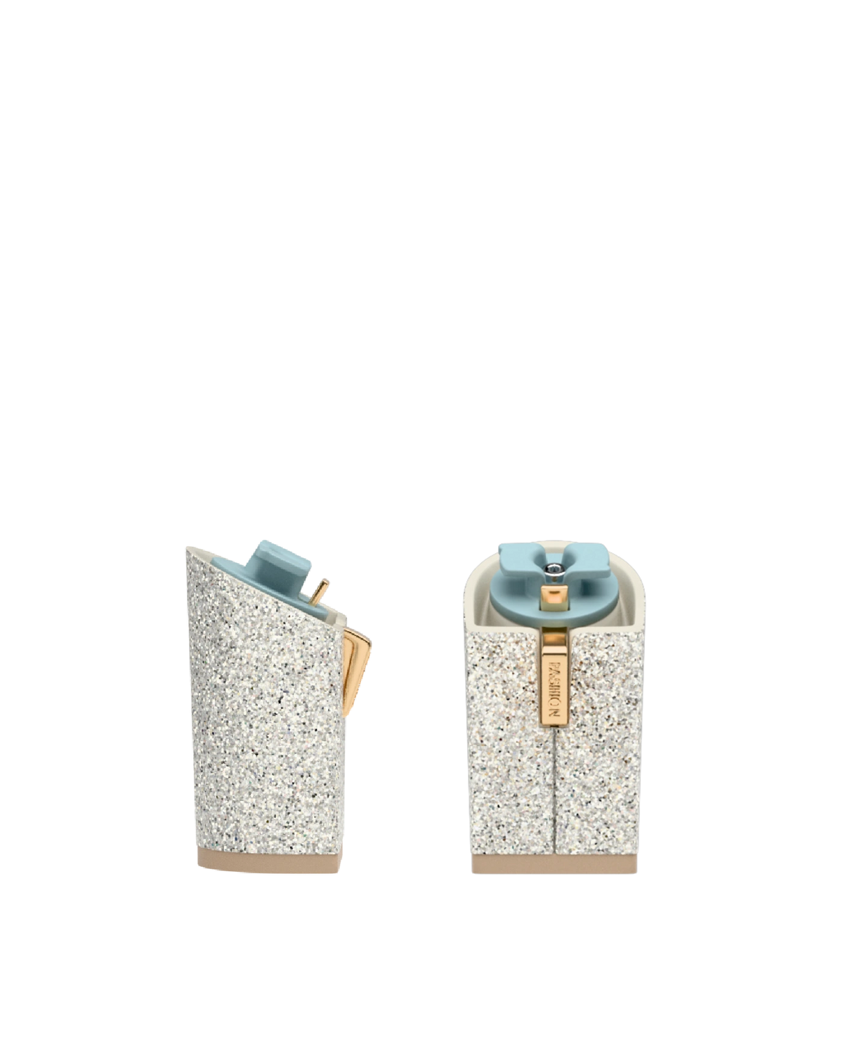 Block Heel Kit 4 Iridescent Glitter, 4-inch interchangeable block heel. Pashion convertible heels go from heel to flat and are customizable with interchangeable heel kits.