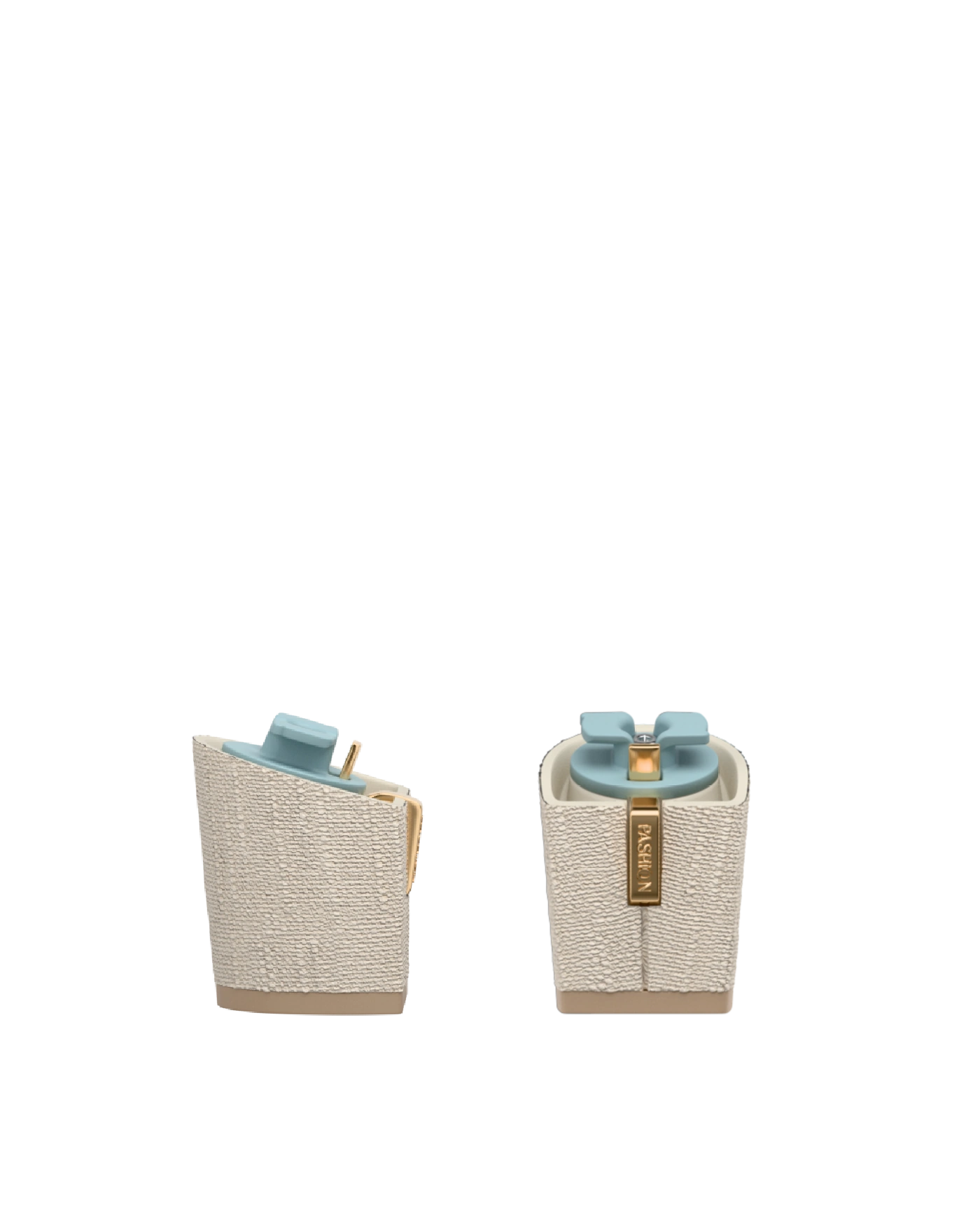 Block Heel Kit 3 Ivory Linen, 3-inch interchangeable block heel. Pashion convertible heels go from heel to flat and are customizable with interchangeable heel kits.