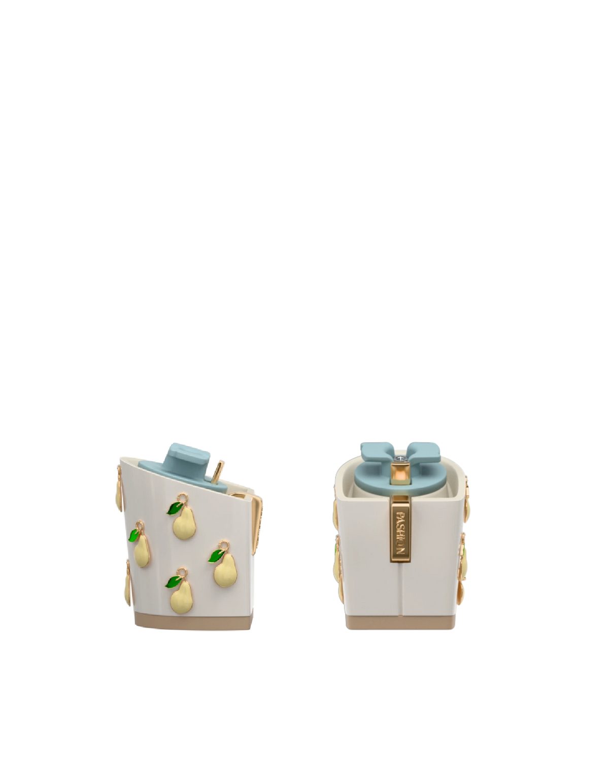 Block Heel Kit 3 Off White Pear Charm, 3-inch interchangeable block heel. Pashion convertible heels go from heel to flat and are customizable with interchangeable heel kits.