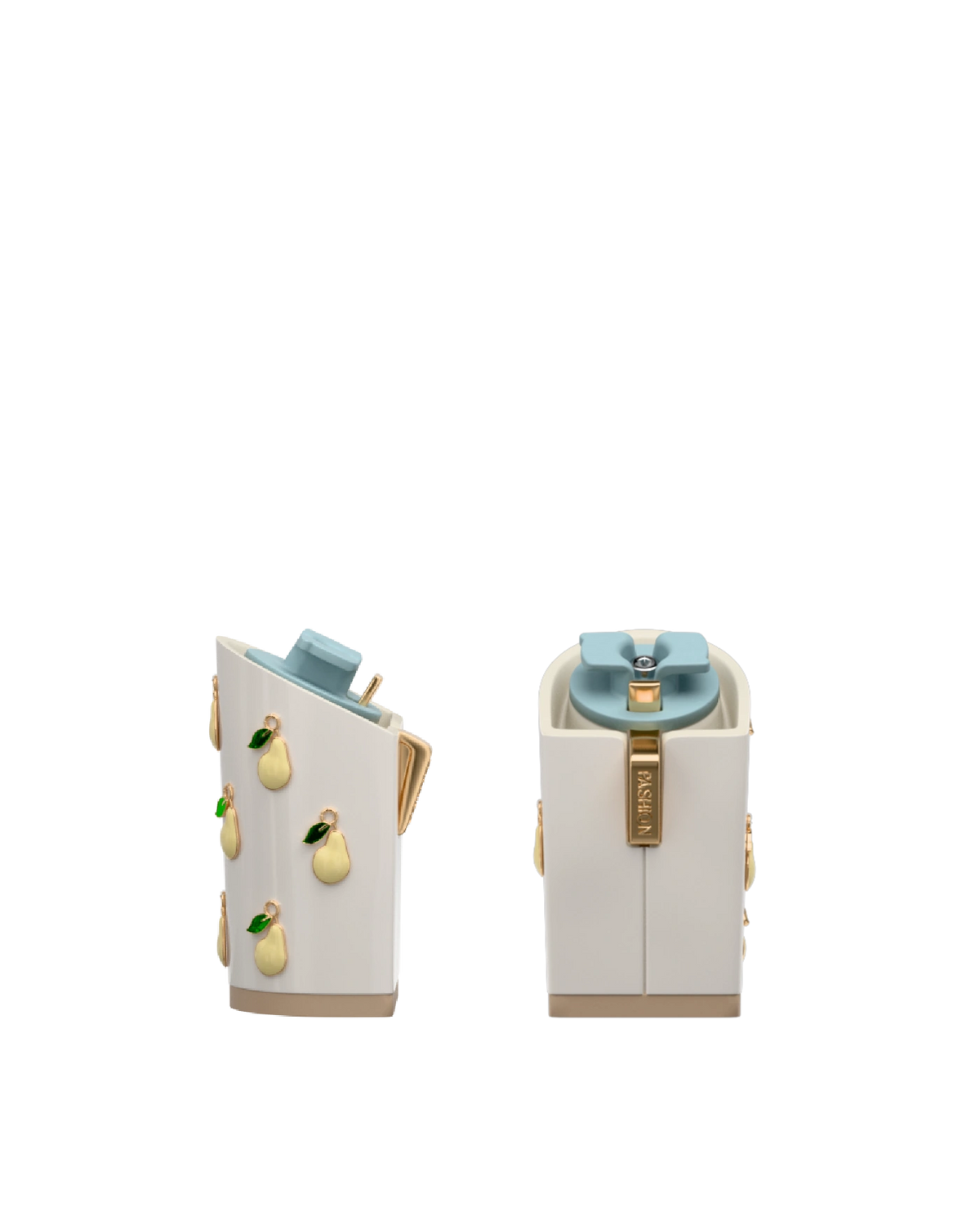 Block Heel Kit 4 Off White Pear Charm, 4-inch interchangeable block heel. Pashion convertible heels go from heel to flat and are customizable with interchangeable heel kits.