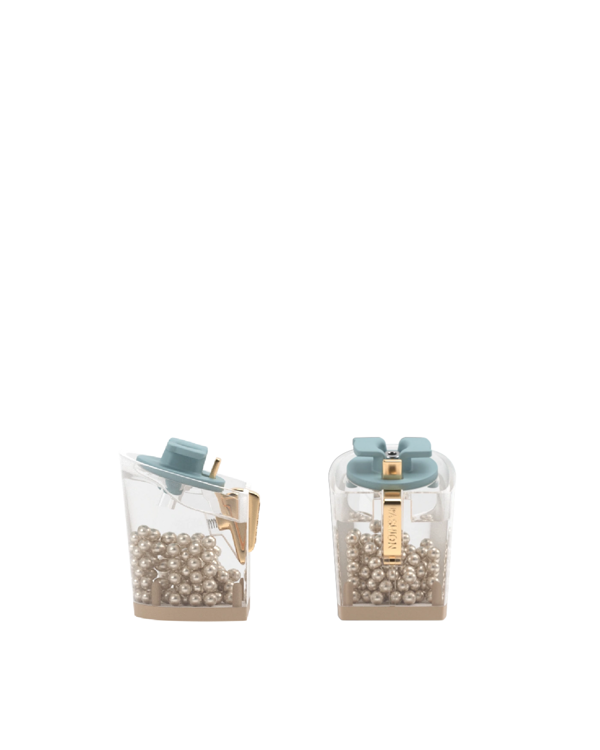 Block Heel Kit 3 Ivory Pearl Transparent, 3-inch interchangeable block heel. Pashion convertible heels go from heel to flat and are customizable with interchangeable heel kits.