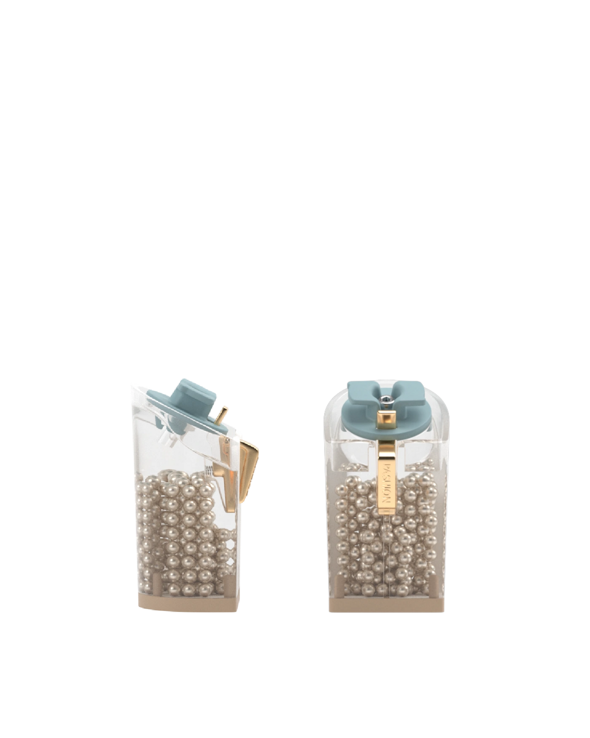 Block Heel Kit 4 Ivory Pearl Transparent, 4-inch interchangeable block heel. Pashion convertible heels go from heel to flat and are customizable with interchangeable heel kits.