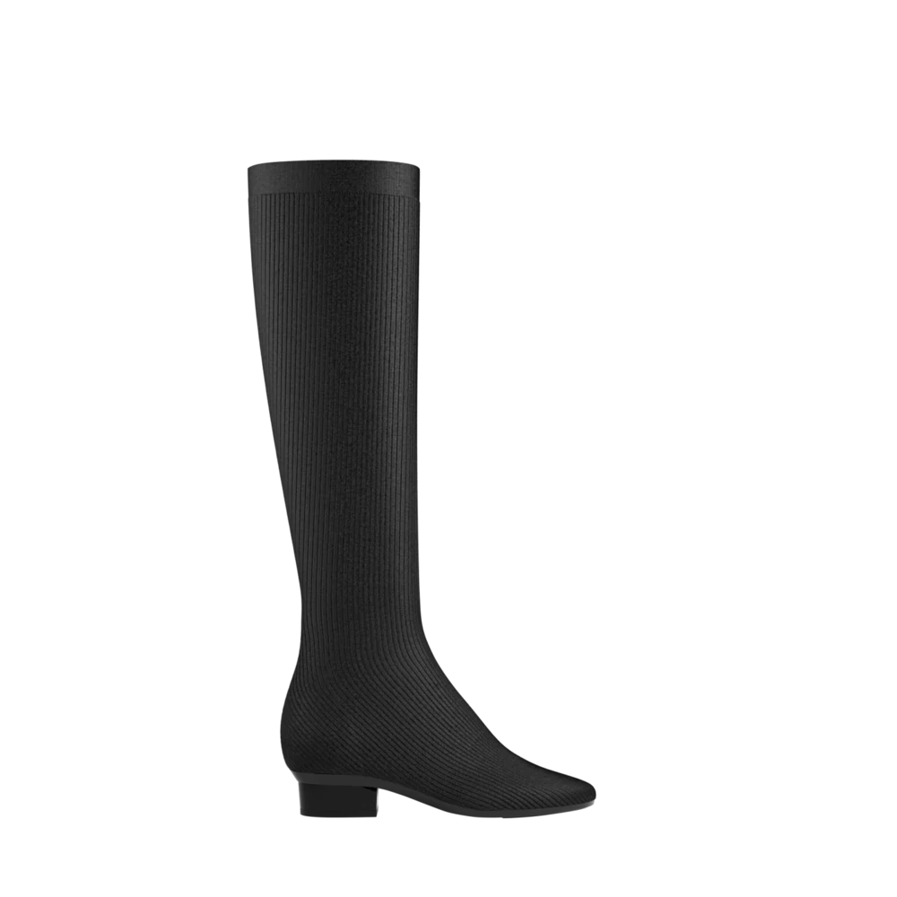 The Joanna Knee High Boot - Coal Knit