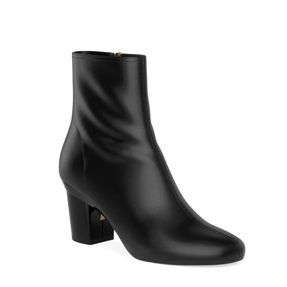 The Josie Bootie - Coal Stretch Leather 3 Block