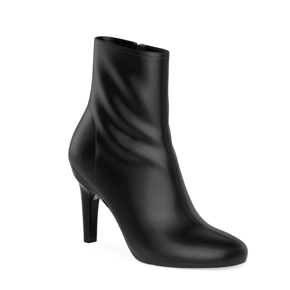 The Josie Bootie - Coal Stretch Leather 4 Stiletto