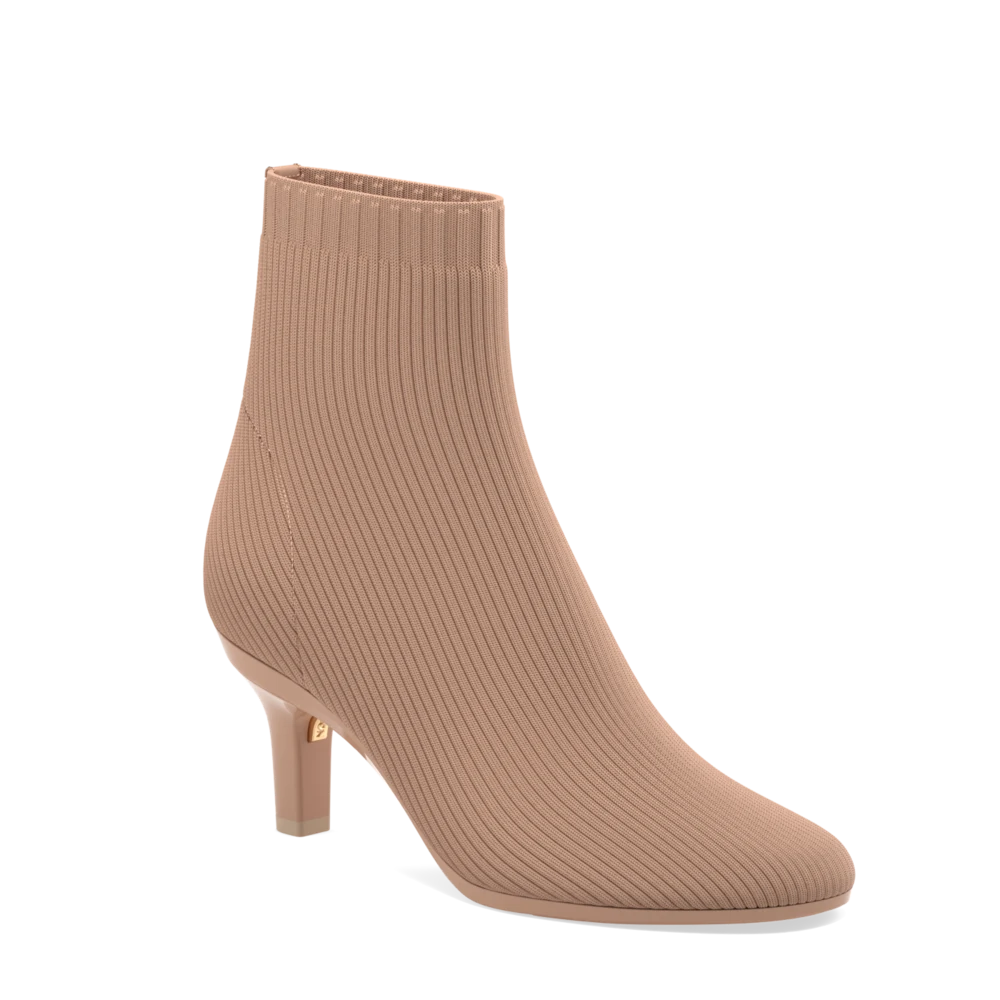 The Josie Bootie - Latte Knit 3 Stiletto