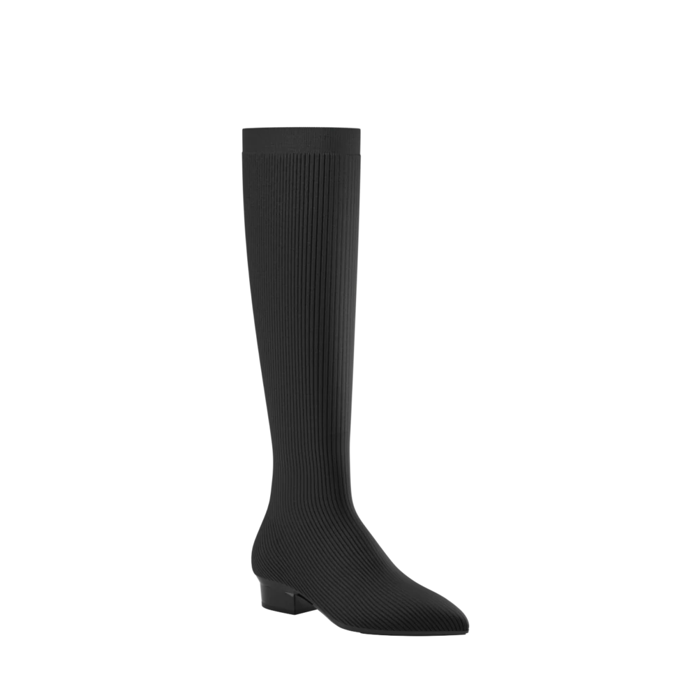 The Knee High Boot Coal Knit + Block Heel Kit 3 Coal