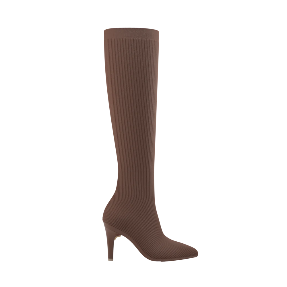 The Knee High Boot Walnut Knit + Stiletto Heel Kit 4 Walnut