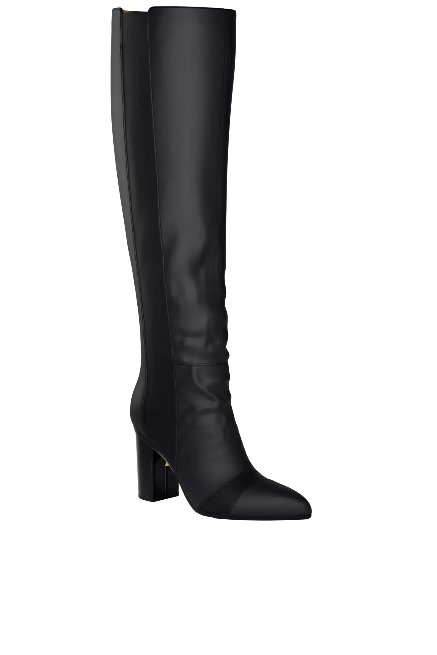 The Knee High Boot - Coal Leather 4 Block - FINAL SALE