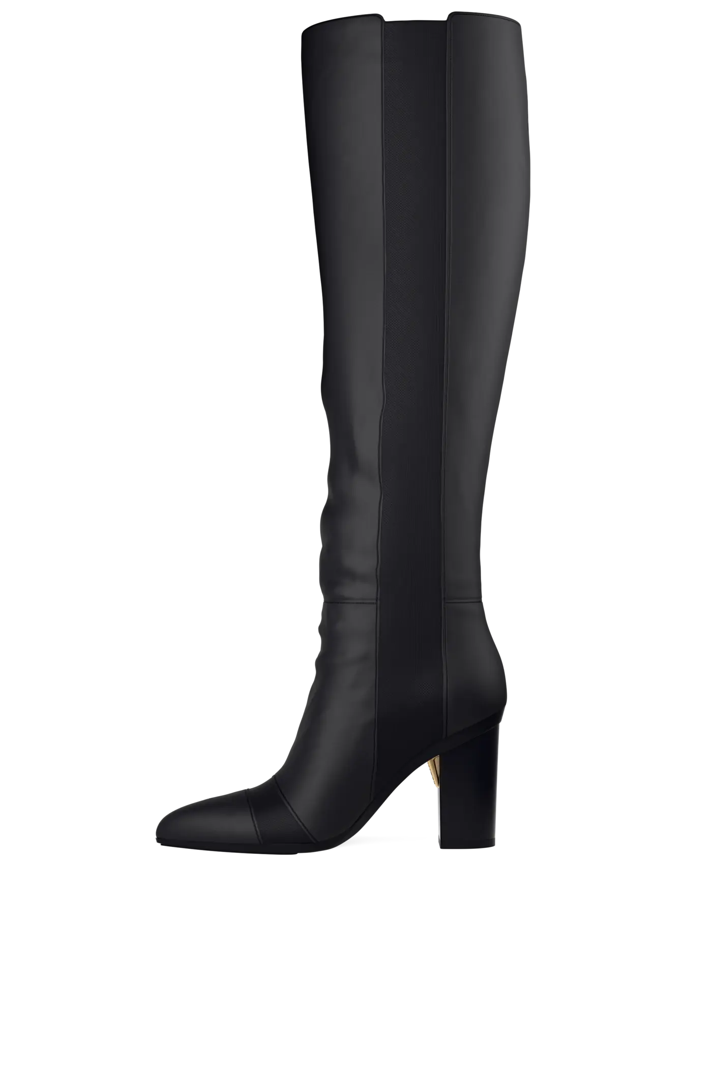 The Knee High Boot - Coal Leather 4 Block - FINAL SALE