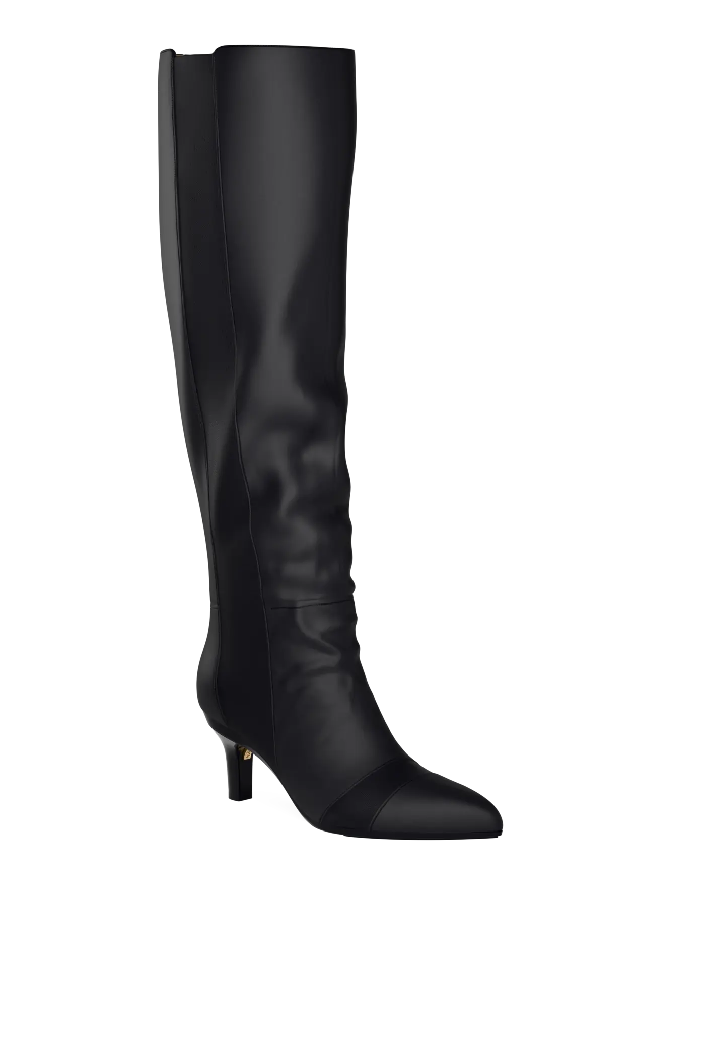 The Knee High Boot - Coal Leather 3 Stiletto - FINAL SALE