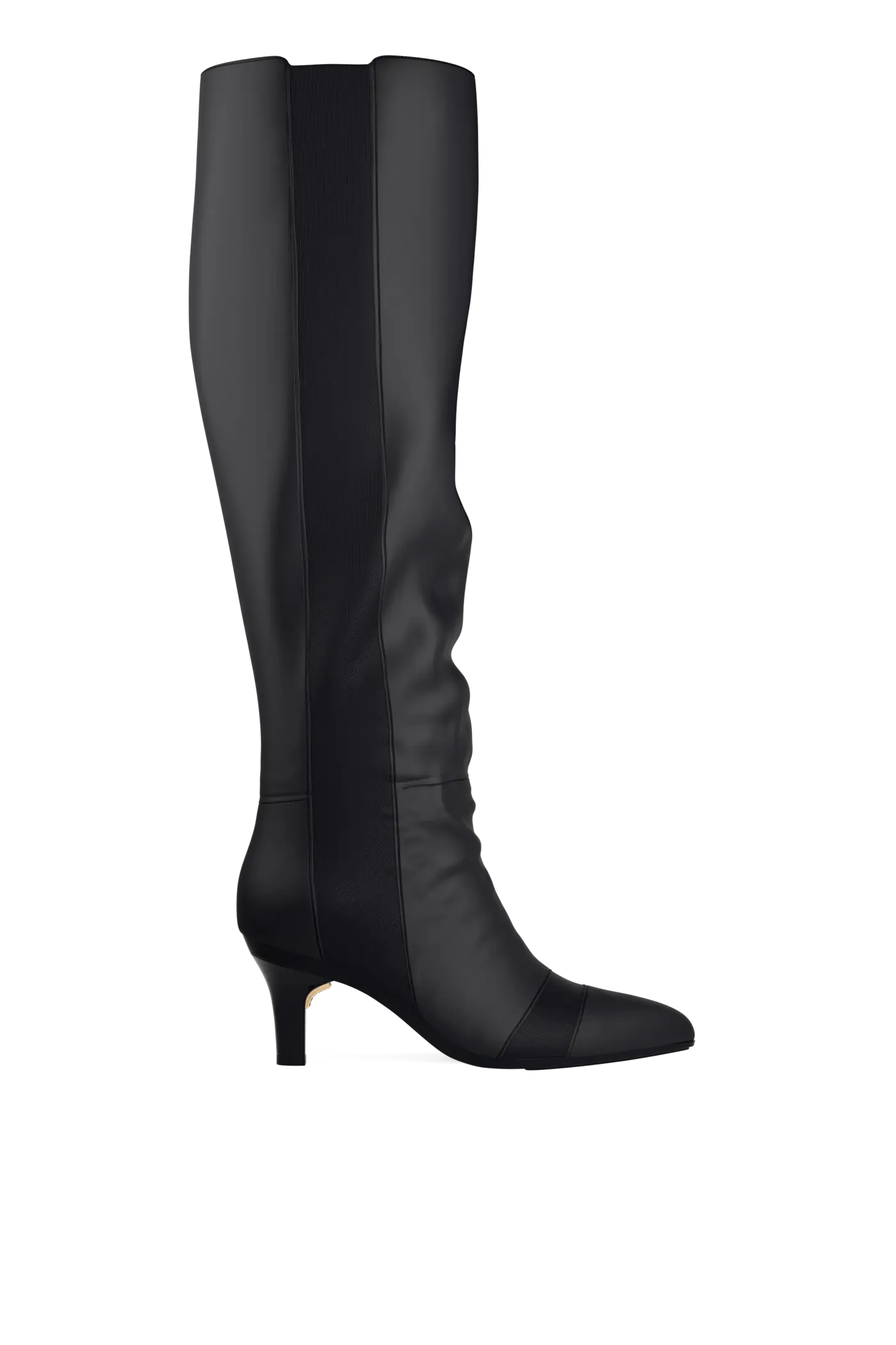 The Knee High Boot - Coal Leather 3 Stiletto - FINAL SALE