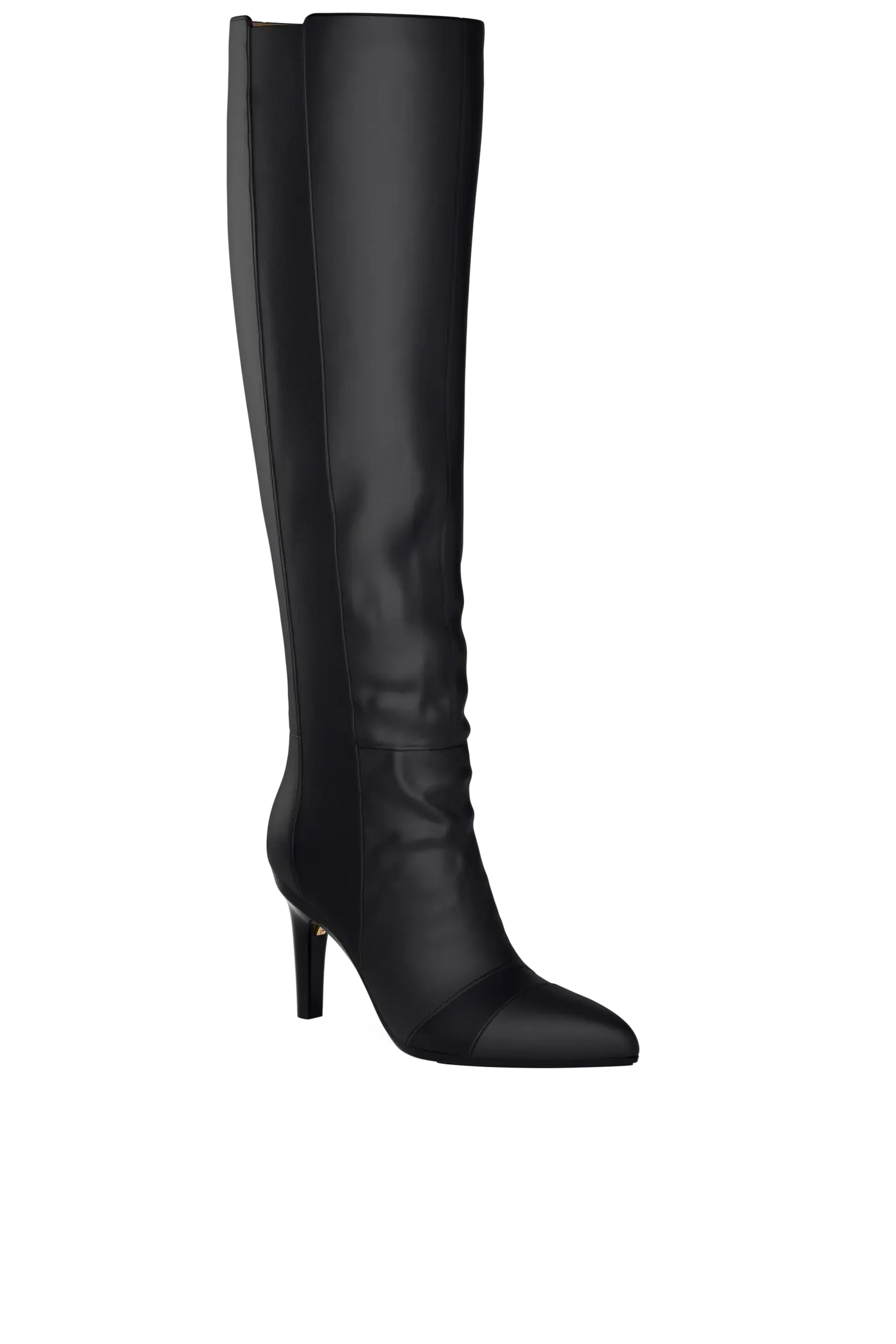 The Knee High Boot - Coal Leather 4 Stiletto - FINAL SALE