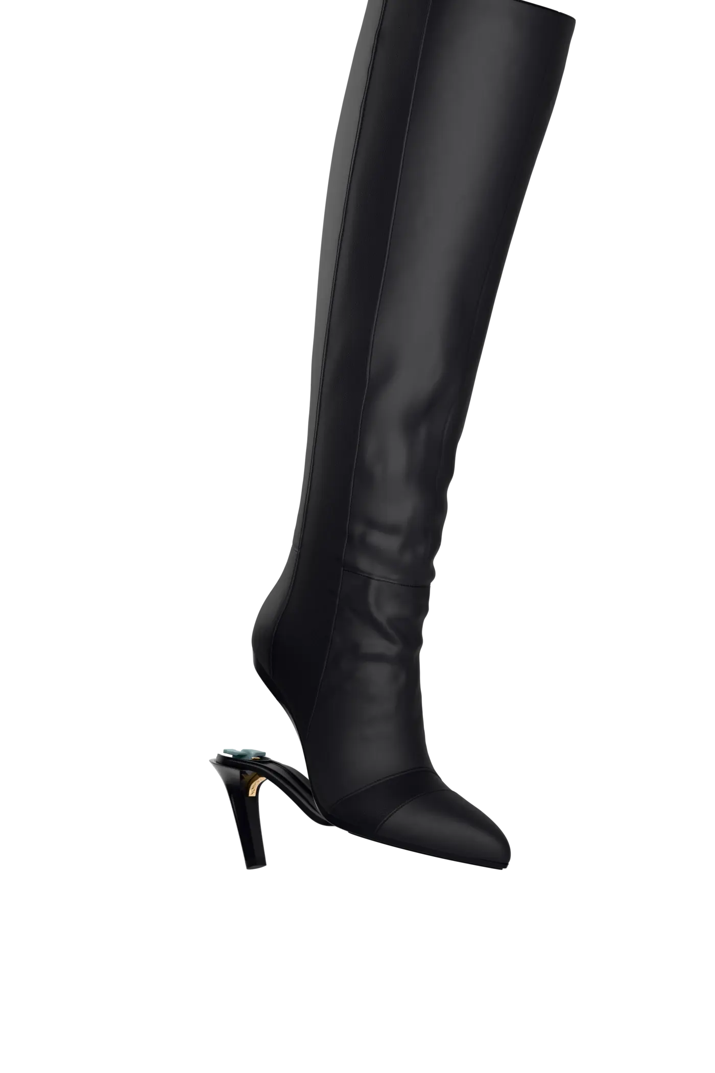 The Knee High Boot - Coal Leather 4 Stiletto - FINAL SALE