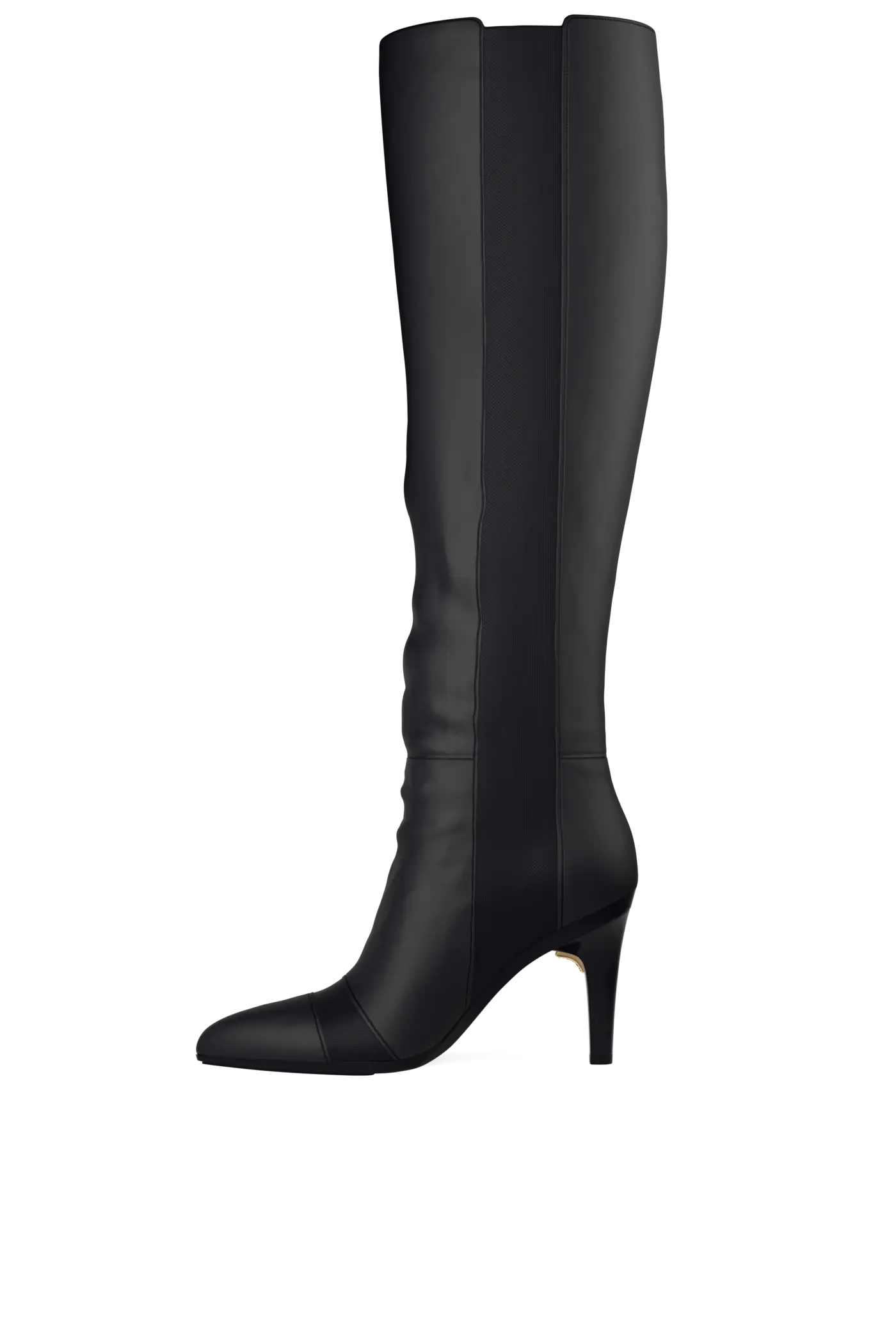 The Knee High Boot - Coal Leather 4 Stiletto - FINAL SALE