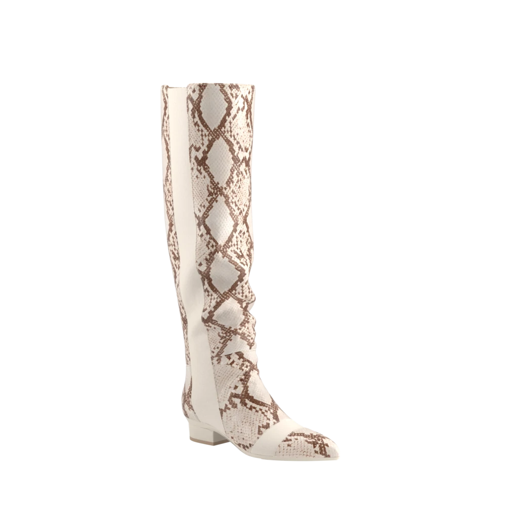 The Knee High Boot - Ivory Snakeskin 4 Stiletto