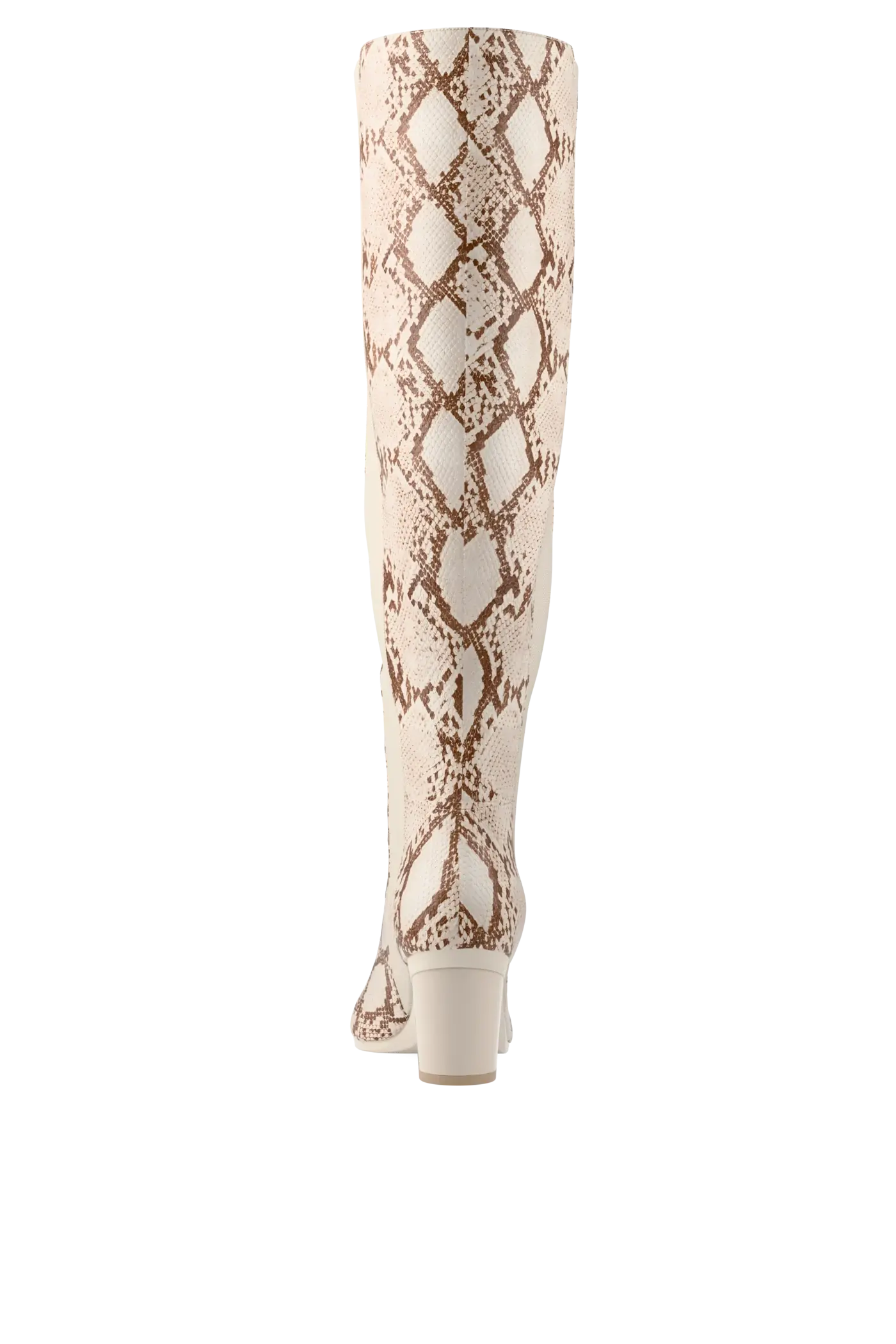 The Knee High Boot - Ivory Snakeskin 3 Block - FINAL SALE