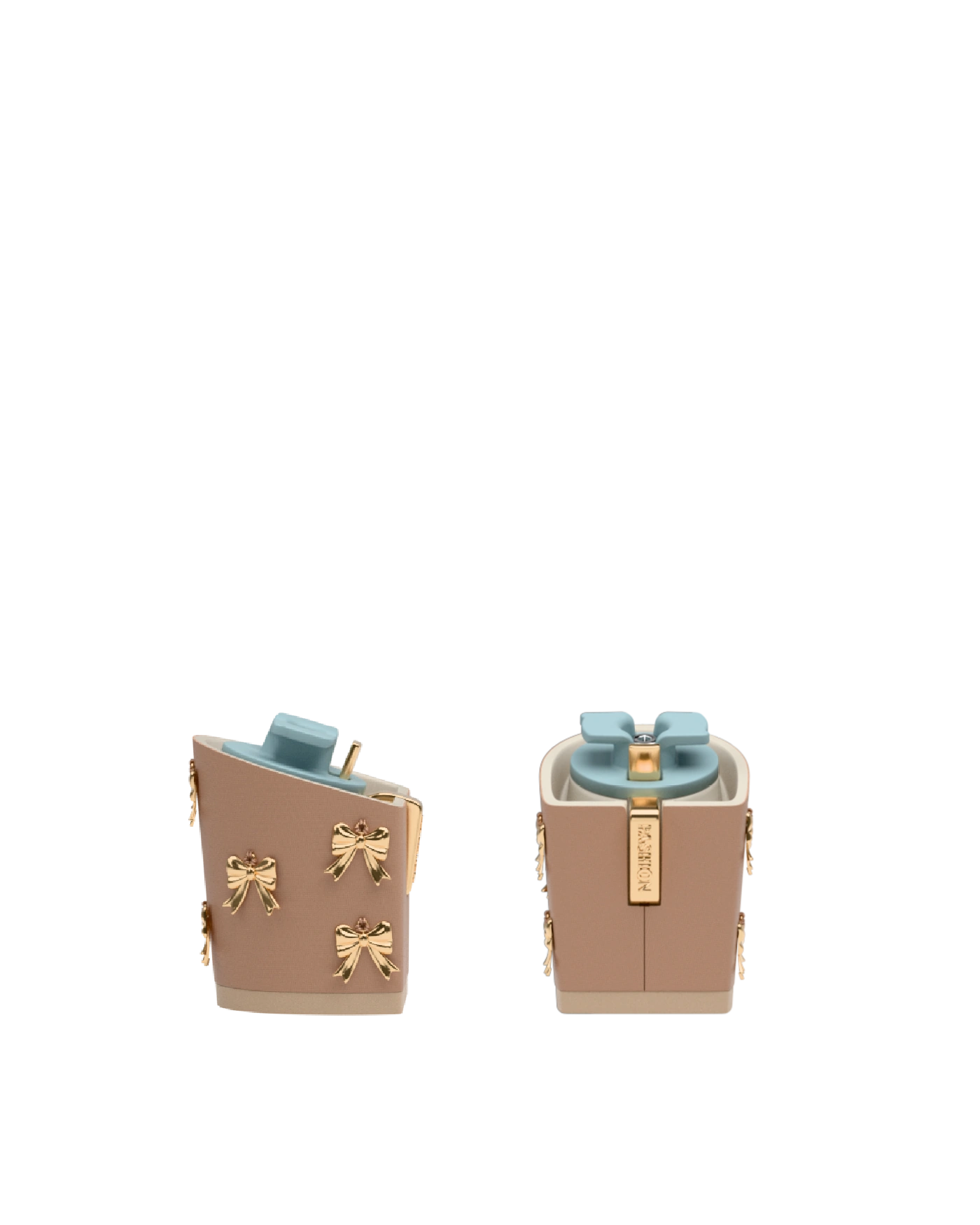 Block Heel Kit 3 Latte Bow Charm, 3-inch interchangeable block heel. Pashion convertible heels go from heel to flat and are customizable with interchangeable heel kits.