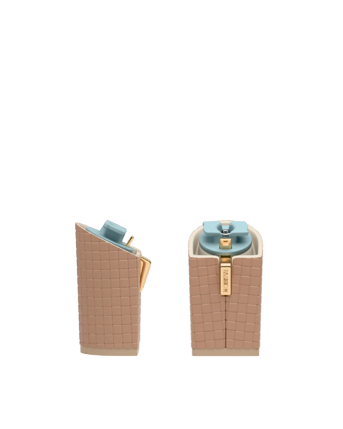 Block Heel Kit 4 Latte Woven Leather, 4-inch interchangeable block heel. Pashion convertible heels go from heel to flat and are customizable with interchangeable heel kits.