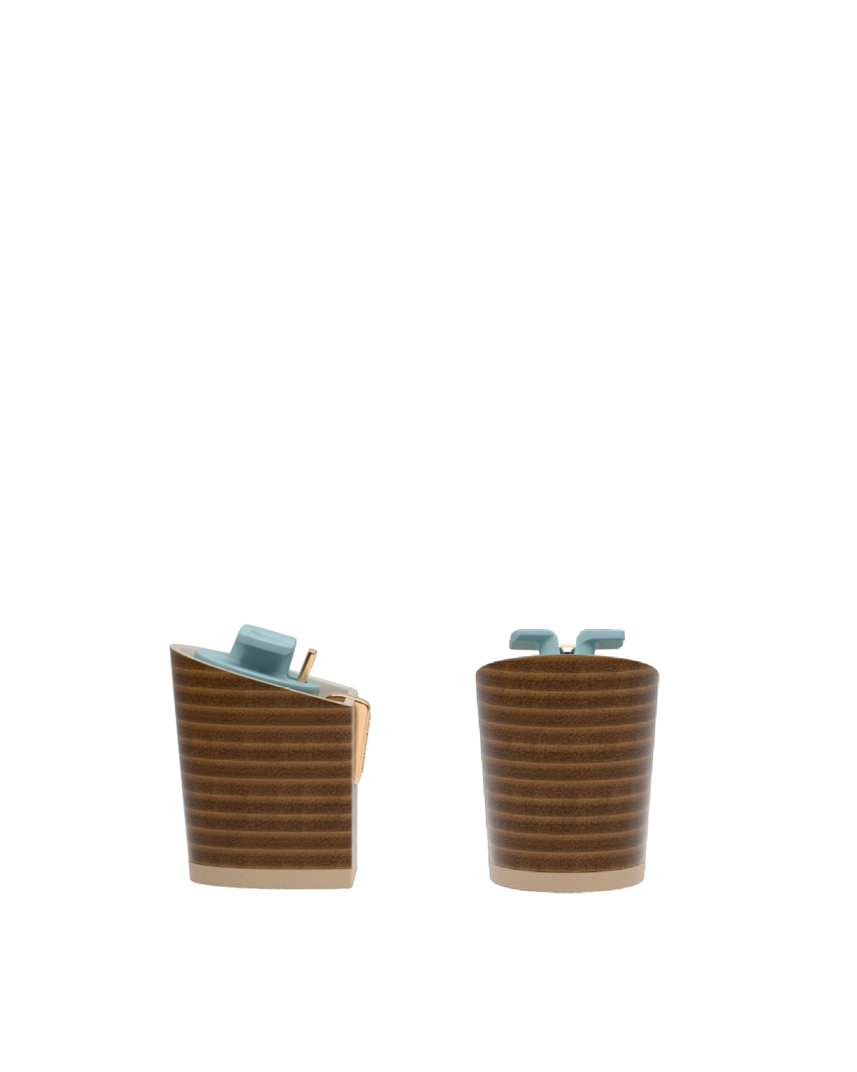 Block Heel Kit 3 Light Wood, back view. Pashion convertible heels go from heel to flat and are customizable with interchangeable heel kits.