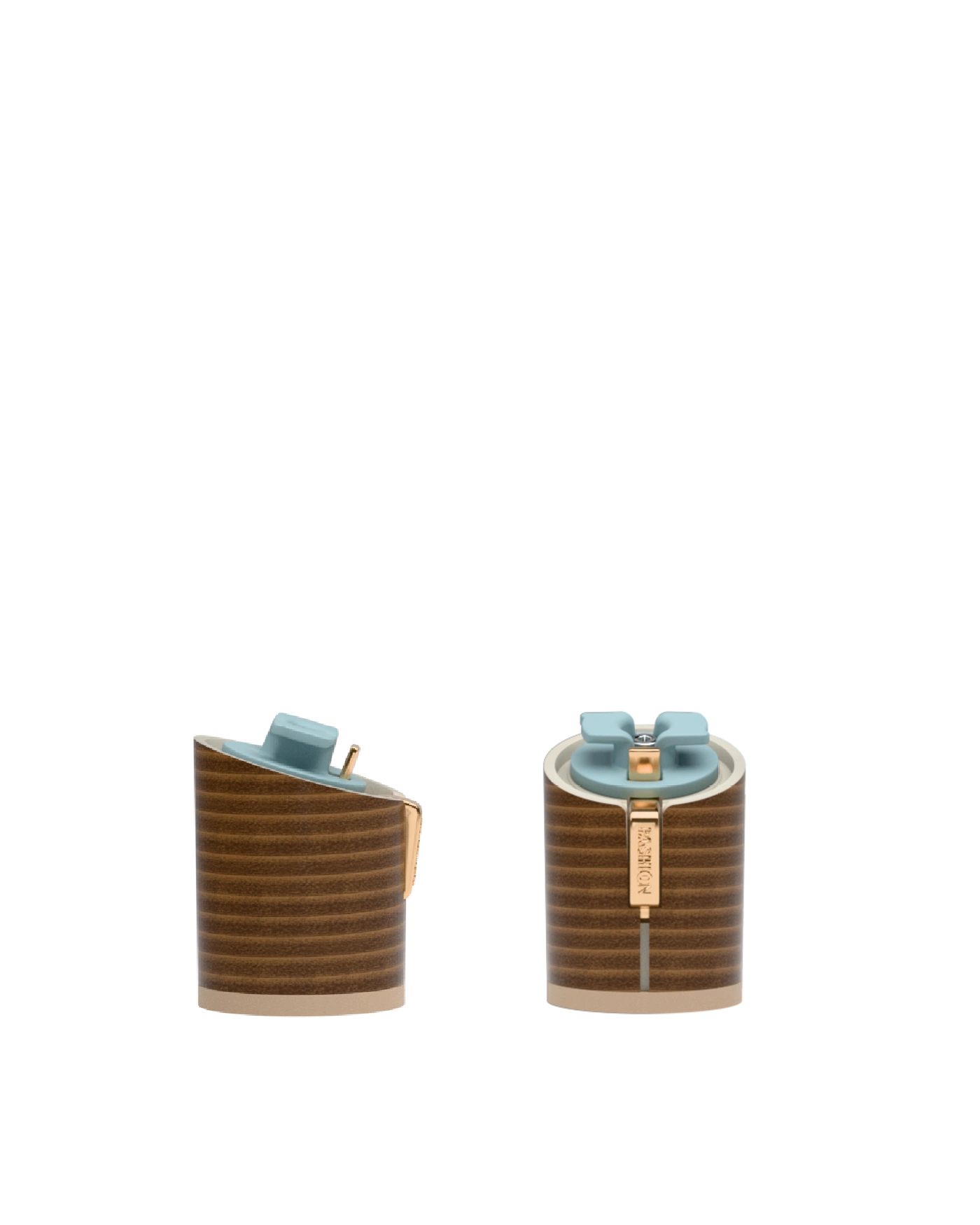 Cylinder Block Heel Kit 3 Light Wood, 3-inch interchangeable cylinder block heel, side view. Pashion convertible heels go from heel to flat and are customizable with interchangeable heel kits.
