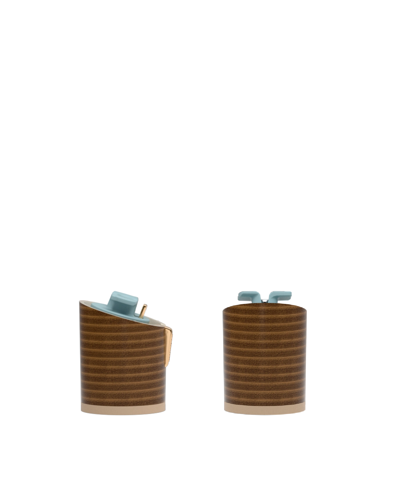 Cylinder Block Heel Kit 3 Light Wood, back view. Pashion convertible heels go from heel to flat and are customizable with interchangeable heel kits.
