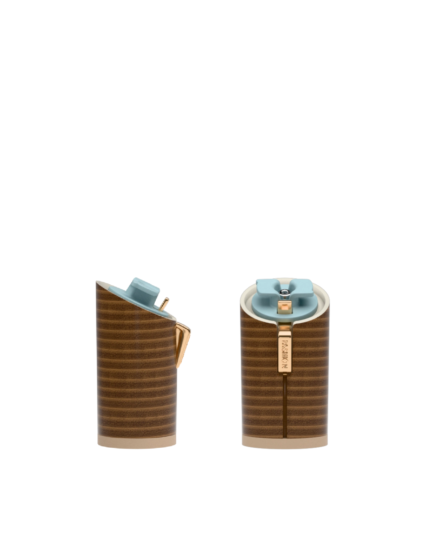 Cylinder Block Heel Kit 4 Light Wood, 4-inch interchangeable cylinder block heel, side view. Pashion convertible heels go from heel to flat and are customizable with interchangeable heel kits.